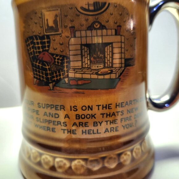 Lord Nelson Ware Beer Stein Your Supper Elijah Cotton Stafford England Vintage - Picture 7 of 7